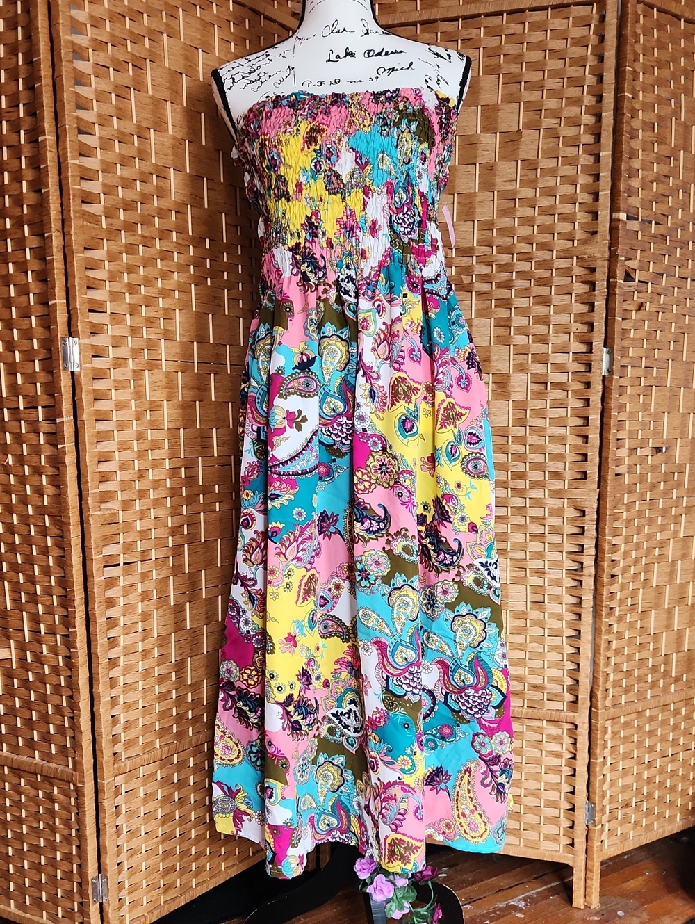 SUNFLOWER Women's Bohemian Summer, Vacation, Lightweight Sleeveless Dress Sz XL